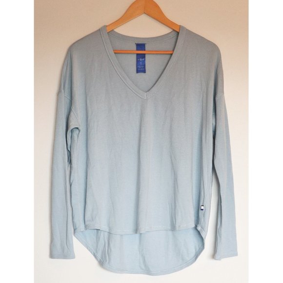 Light Blue Burrow V-neck Long Sleeved Top NWOT - Picture 1 of 5